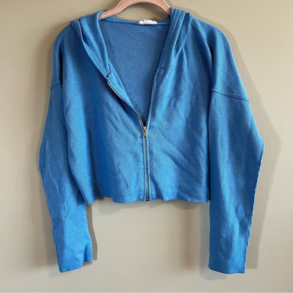 ✨ Garage Women’s Blue Zip‎ Up Sweater Hoodie Small